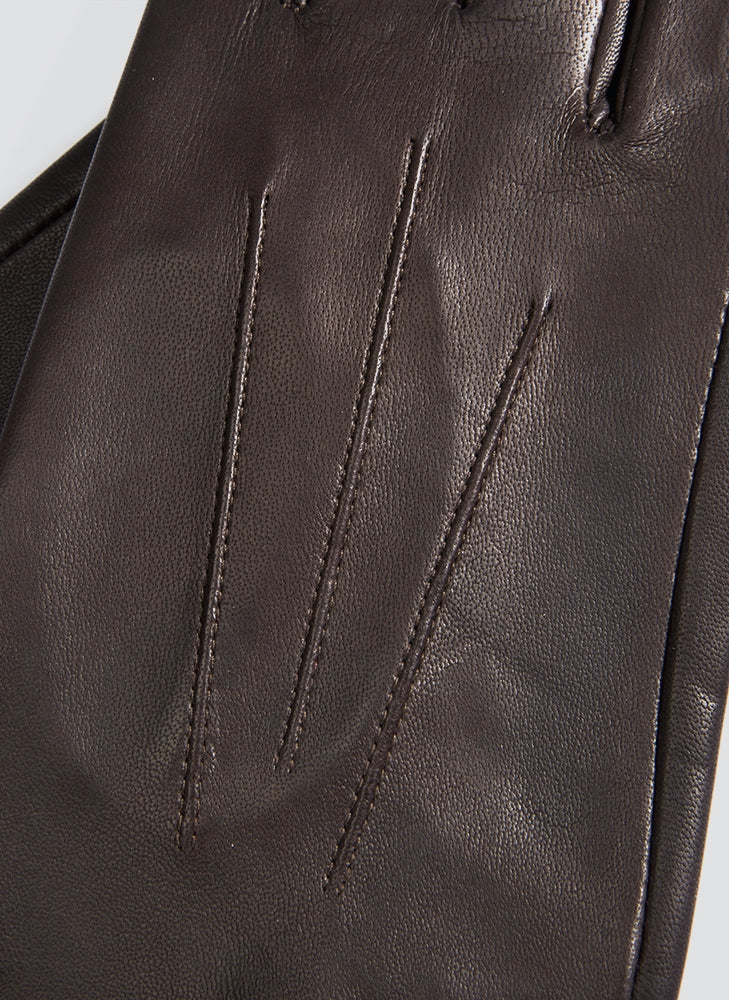 DENTS Joanna Three-Point Leather Gloves - Womens Unlined - Mocha