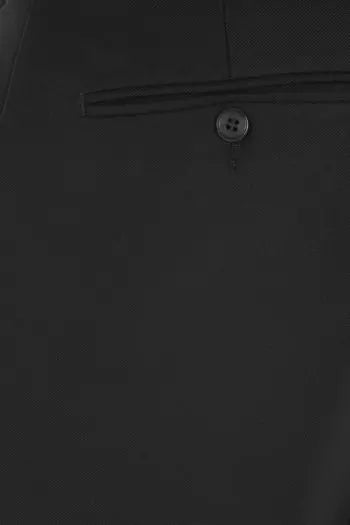 GURTEEN Trousers - Cologne Formal Stretch Flannels - Black Gurteen