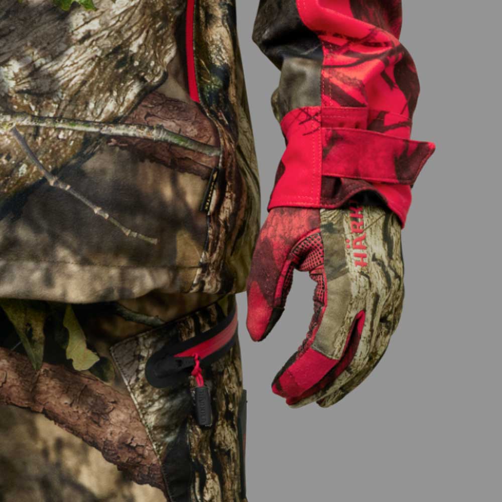 HARKILA Moose Hunter 2.0 Fleece Gloves - Mossy Oak Break-Up Country / Mossy Oak Red Harkila