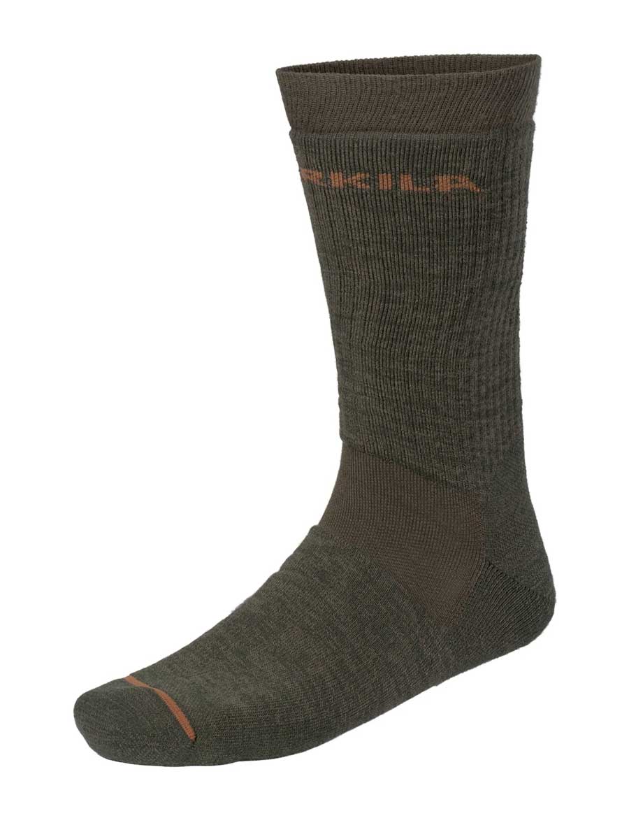 HARKILA Pro Hunter 2.0 Short Socks - Merino Wool With NanoGlide - Willow Green / Shadow Brown Harkila