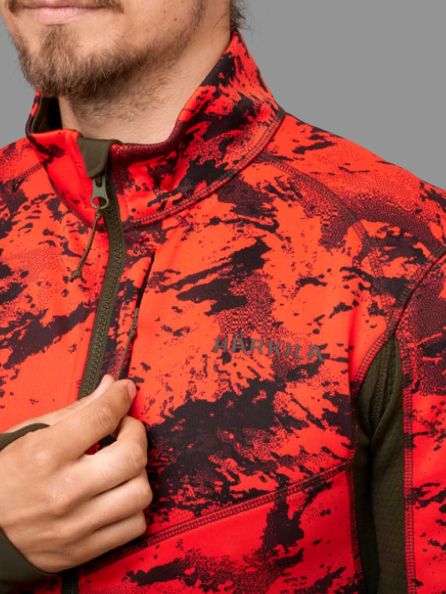 HARKILA Wildboar Pro Camo Fleece Jacket - Mens - AXIS MSP Wildboar Orange / Shadow Brown Harkila