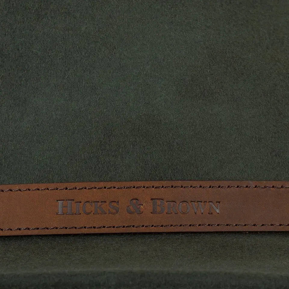 HICKS & BROWN Ladies Suffolk Fedora Hat - Gamebird Feather - Olive Hicks and Brown