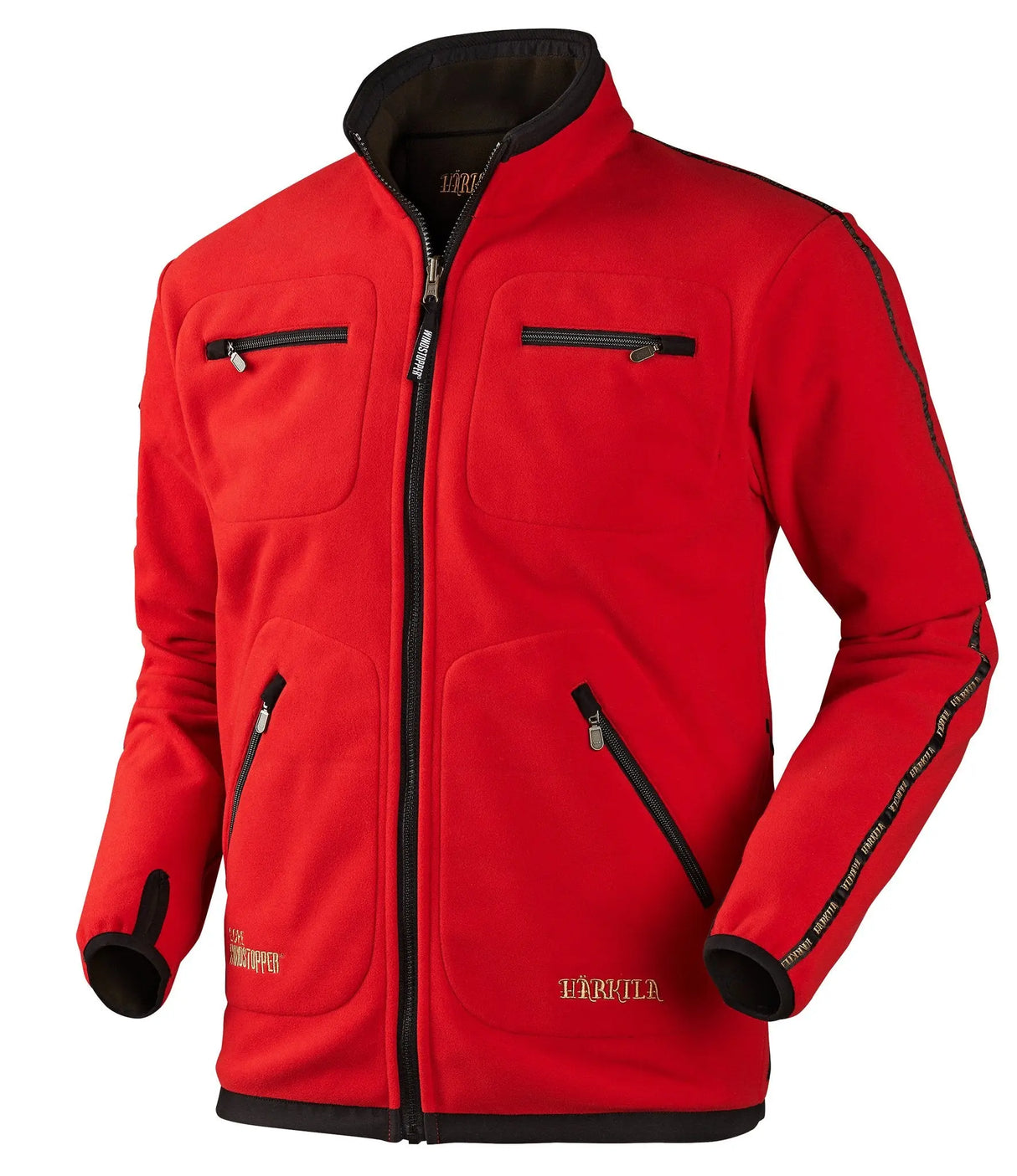 HARKILA Kamko Fleece - Mens Reversible Windstopper - Brown / Red Harkila