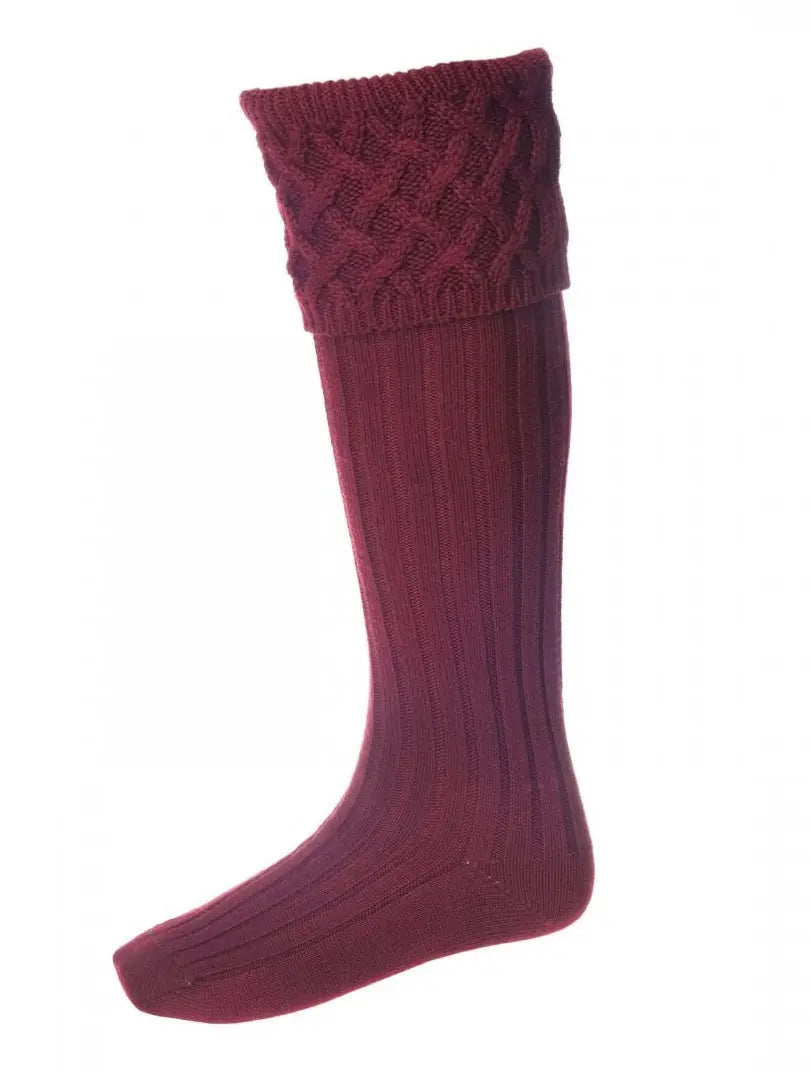 House Of Cheviot - Rannoch Shooting Socks - Burgundy