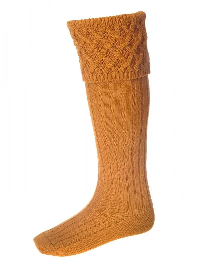 House Of Cheviot - Rannoch Shooting Socks - Ochre