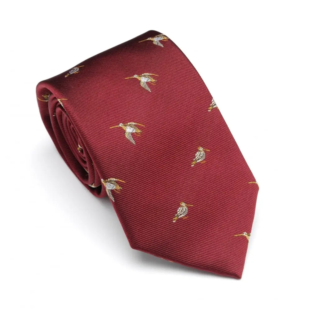 LAKSEN Silk Tie - Woodcock - Vintage Red