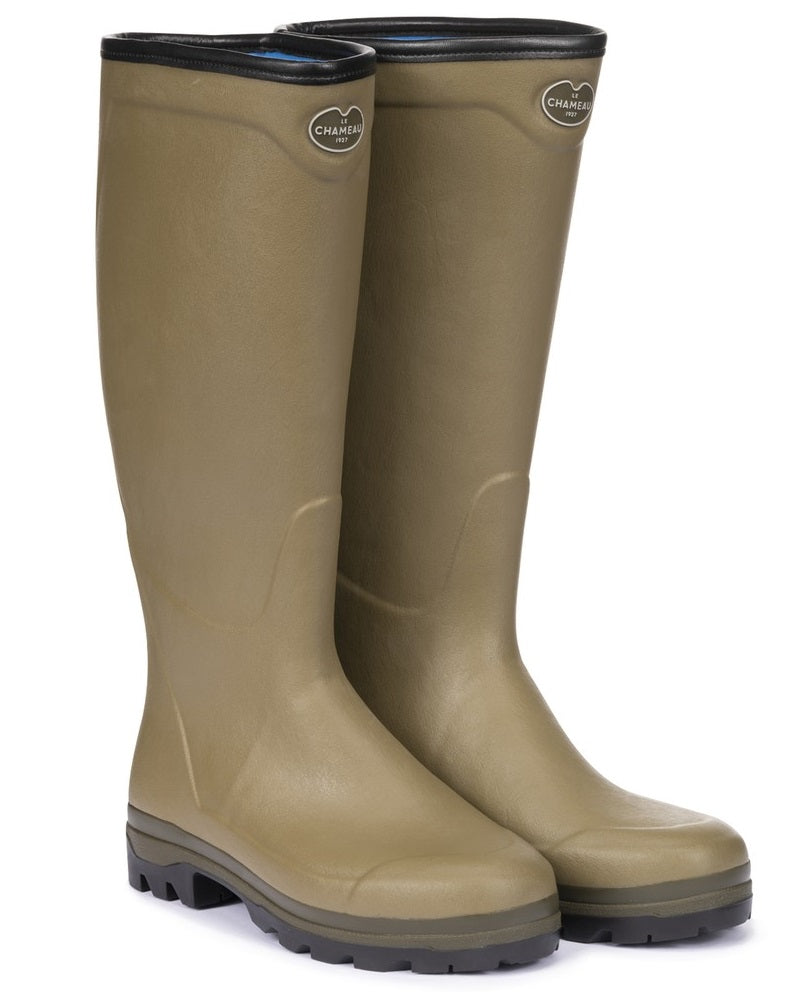 LE CHAMEAU Country Cross Boots - Mens Neoprene - Iconic Green