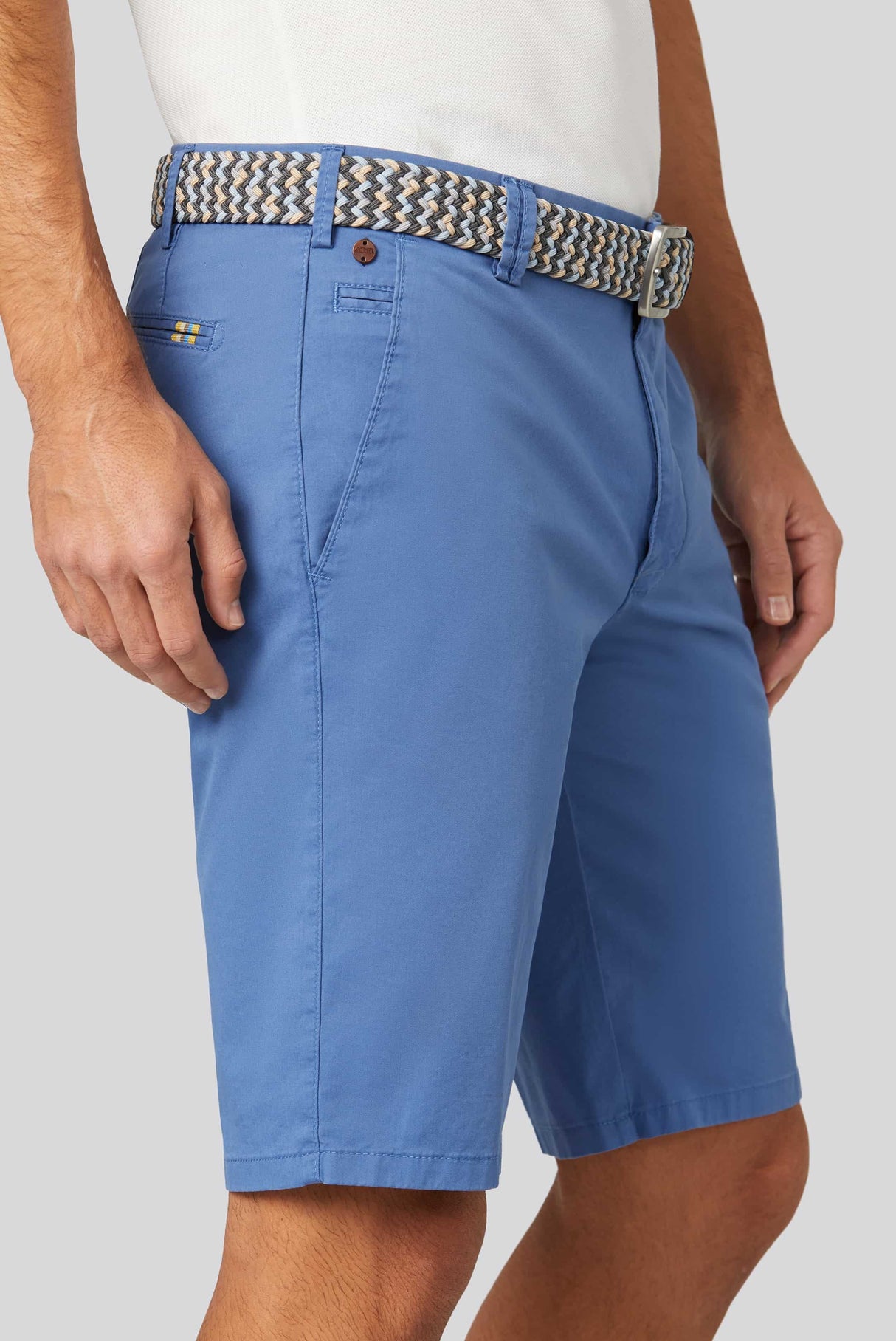 MEYER B-Palma Shorts - Men's Cotton Twill - Blue Meyer
