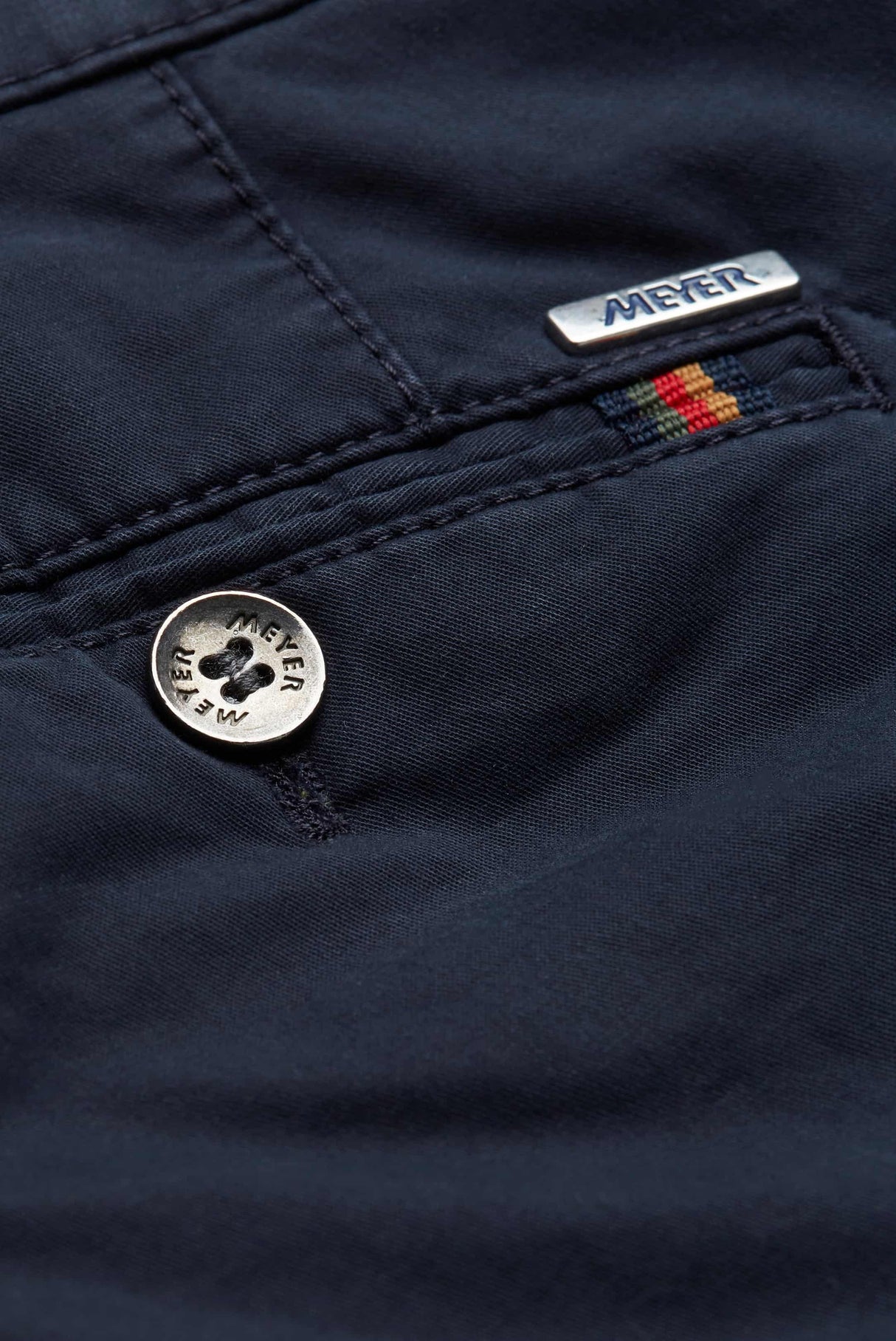 MEYER B-Palma 3011 Shorts - Men's Cotton Twill - Navy Meyer