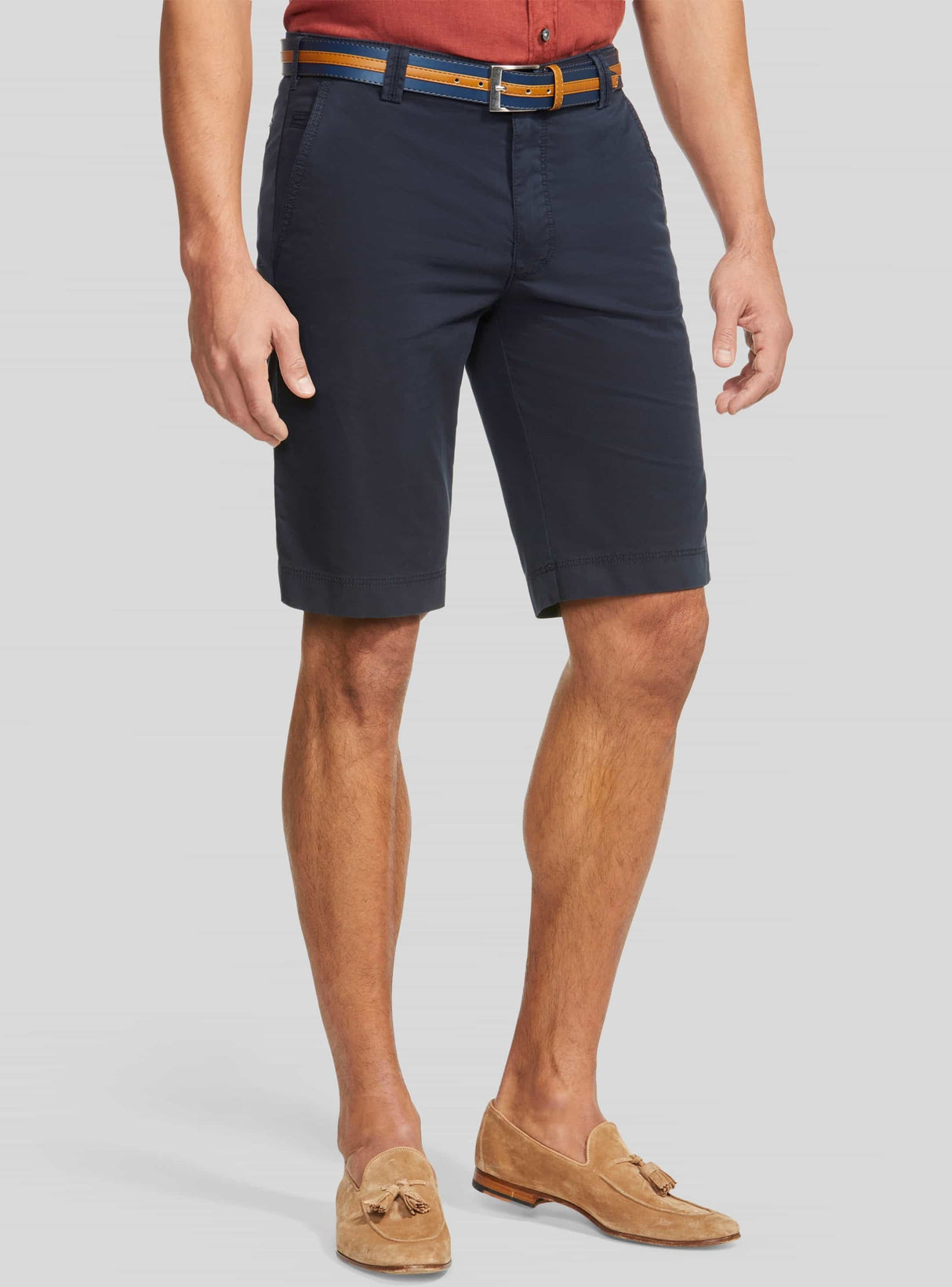 MEYER B-Palma 3011 Shorts - Men's Cotton Twill - Navy Meyer