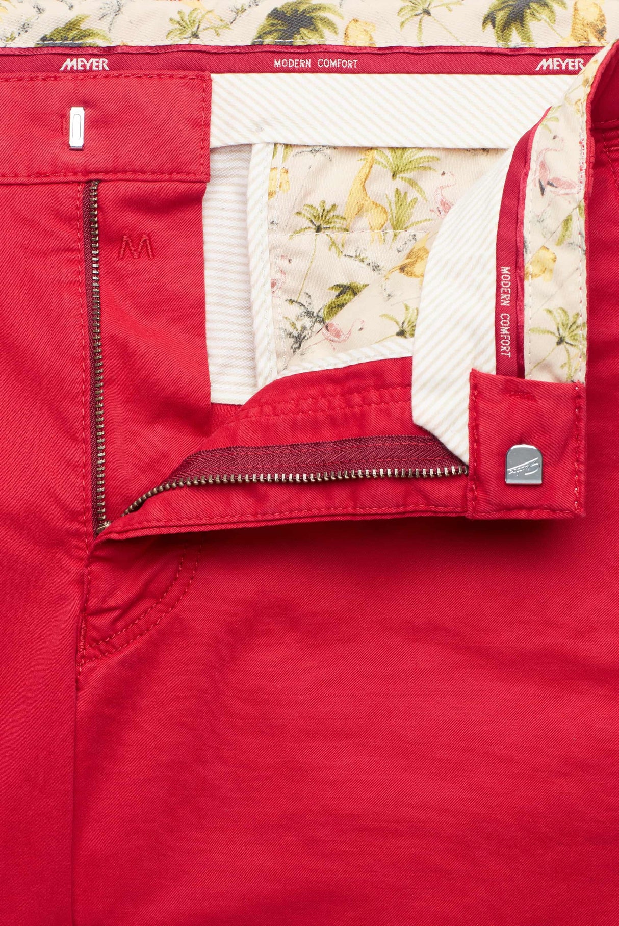 50% OFF - MEYER B-Palma Shorts - Men's Cotton Twill - Red - Size: 38" Waist Meyer