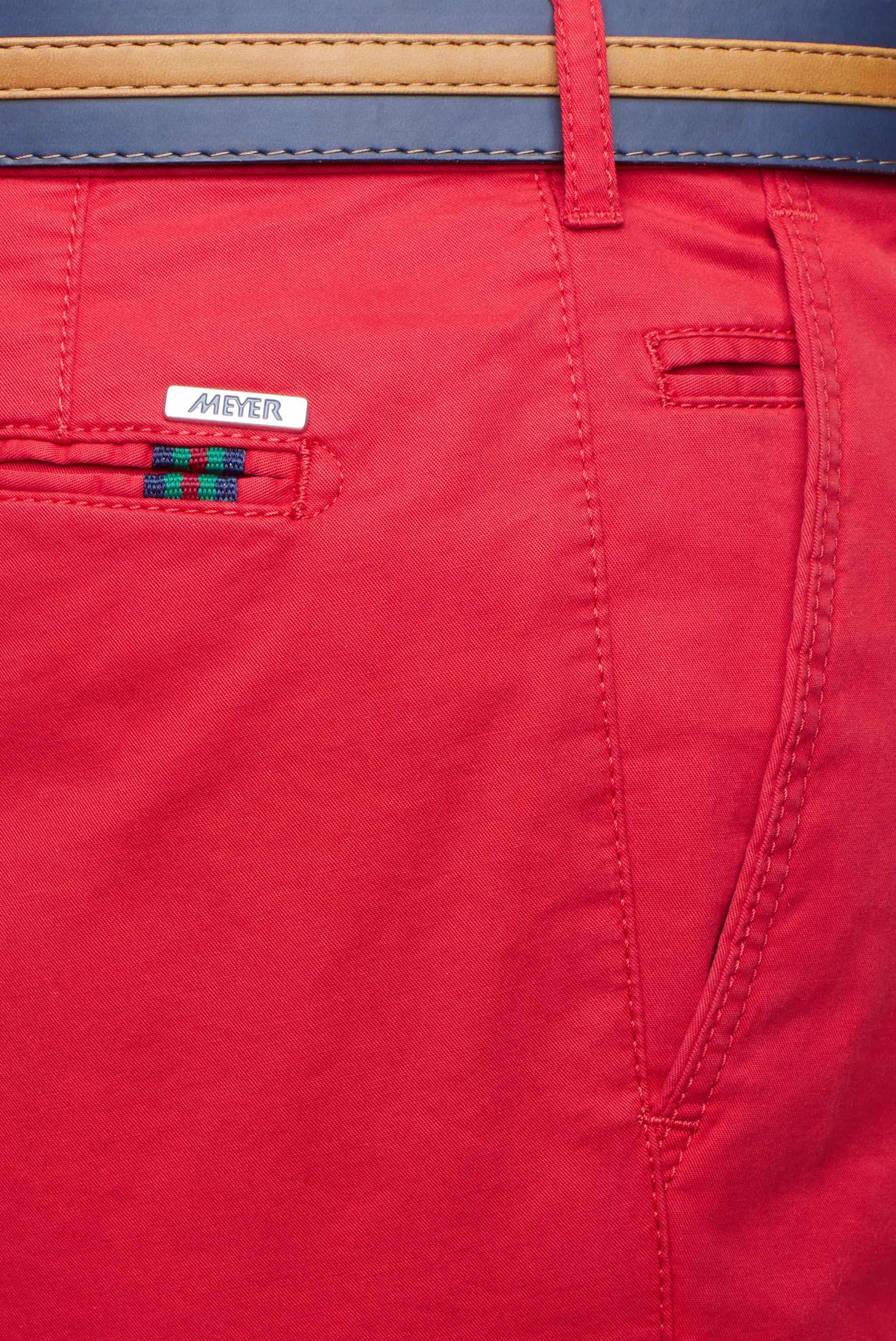 50% OFF - MEYER B-Palma Shorts - Men's Cotton Twill - Red - Size: 38" Waist Meyer