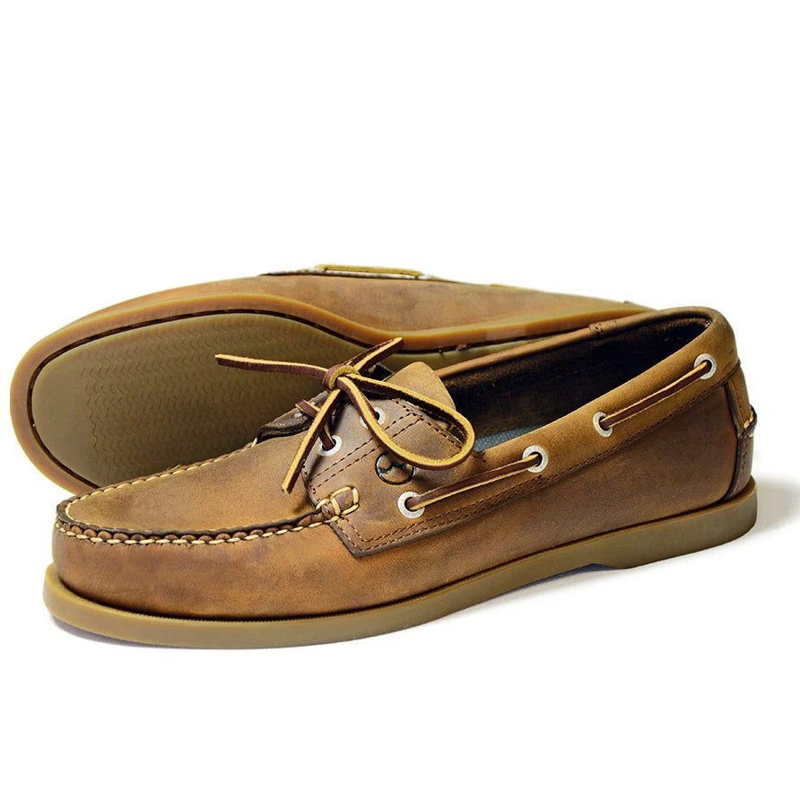ORCA BAY Ladies Creek Leather Deck Shoes - Sand Orca Bay