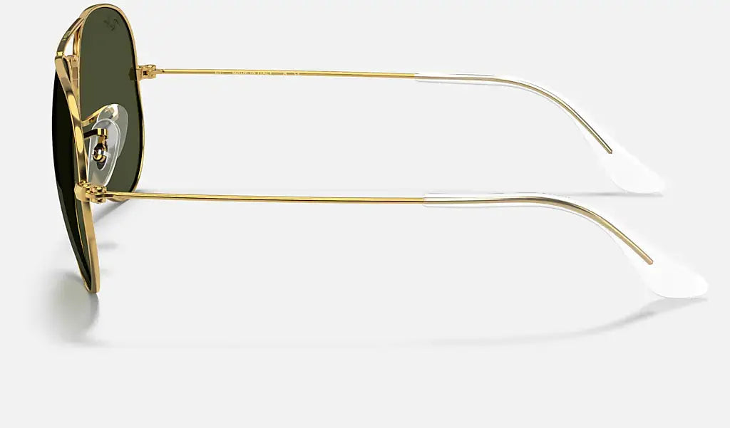 RAY-BAN Aviator Classic Sunglasses - Polished Gold - Crystal Green Lens Ray-Ban