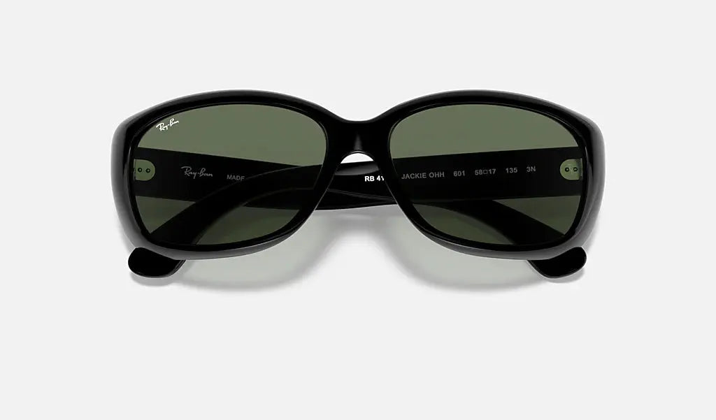 RAY-BAN Jackie Ohh Sunglasses - Black - Crystal Green Lens Ray-Ban