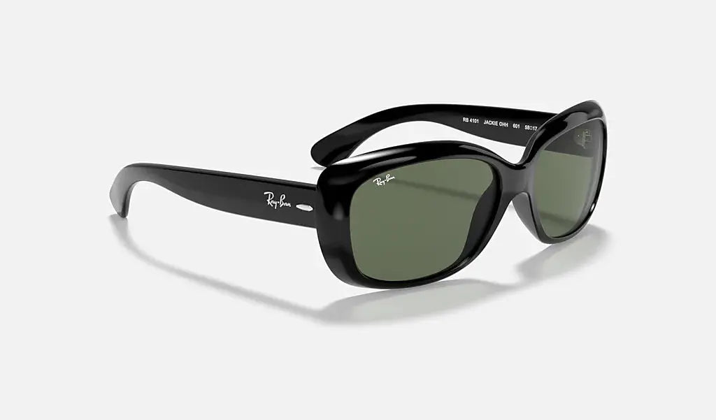 RAY-BAN Jackie Ohh Sunglasses - Black - Crystal Green Lens Ray-Ban