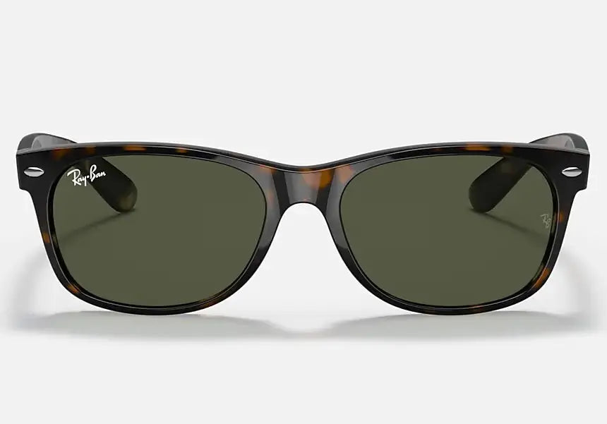 RAY-BAN New Wayfarer Classic Sunglasses - Tortoise - Crystal Green Lens Ray-Ban