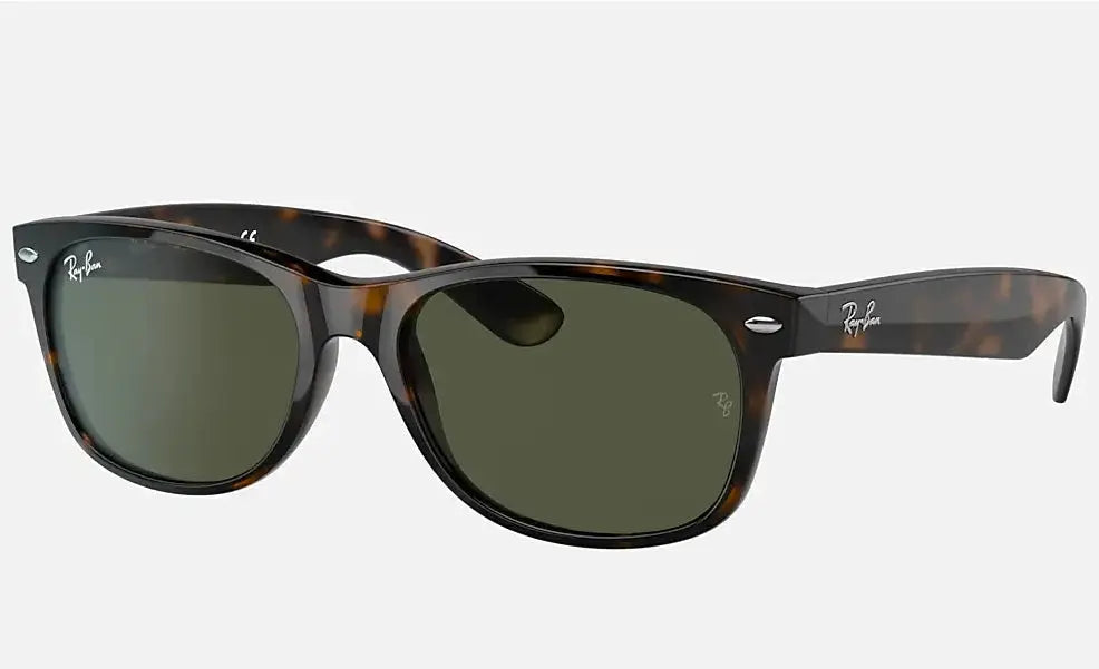 RAY-BAN New Wayfarer Classic Sunglasses - Tortoise - Crystal Green Lens Ray-Ban