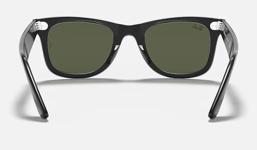 RAY-BAN Original Wayfarer Classic Sunglasses - Polished Black - Green G15 Lens Ray-Ban