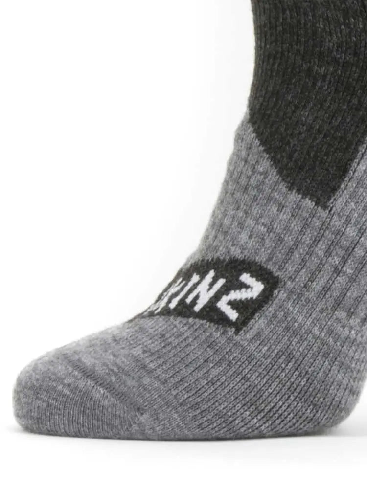 SEALSKINZ Socks - Waterproof All Weather Mid Length - Black & Grey