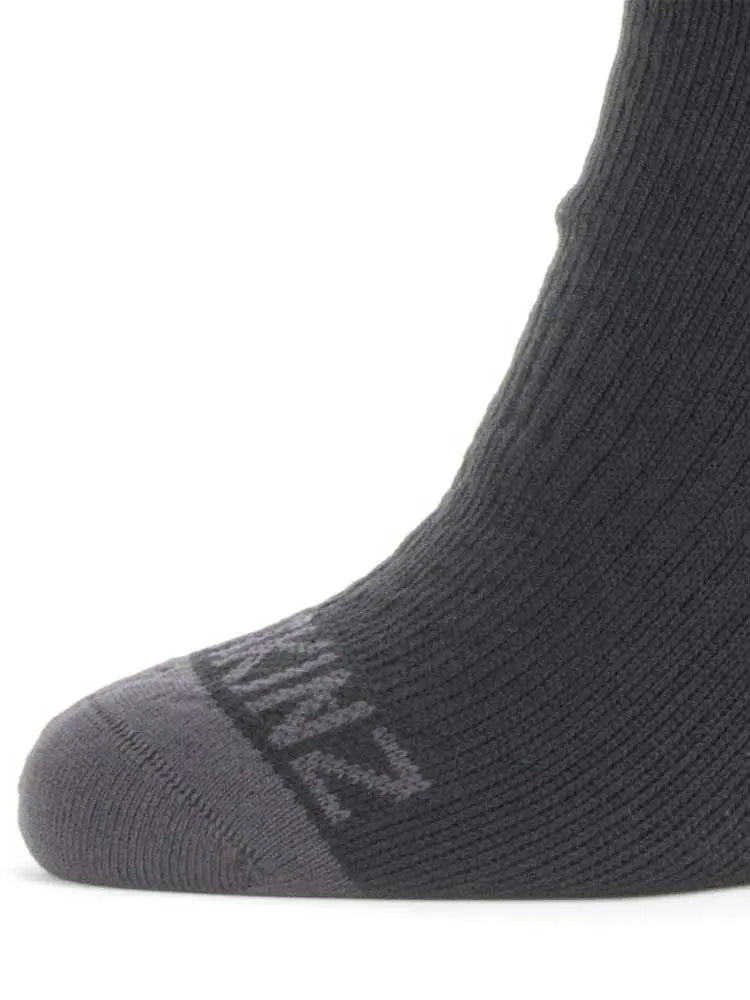 SEALSKINZ Socks - Waterproof Warm Weather Mid Length - Black & Grey