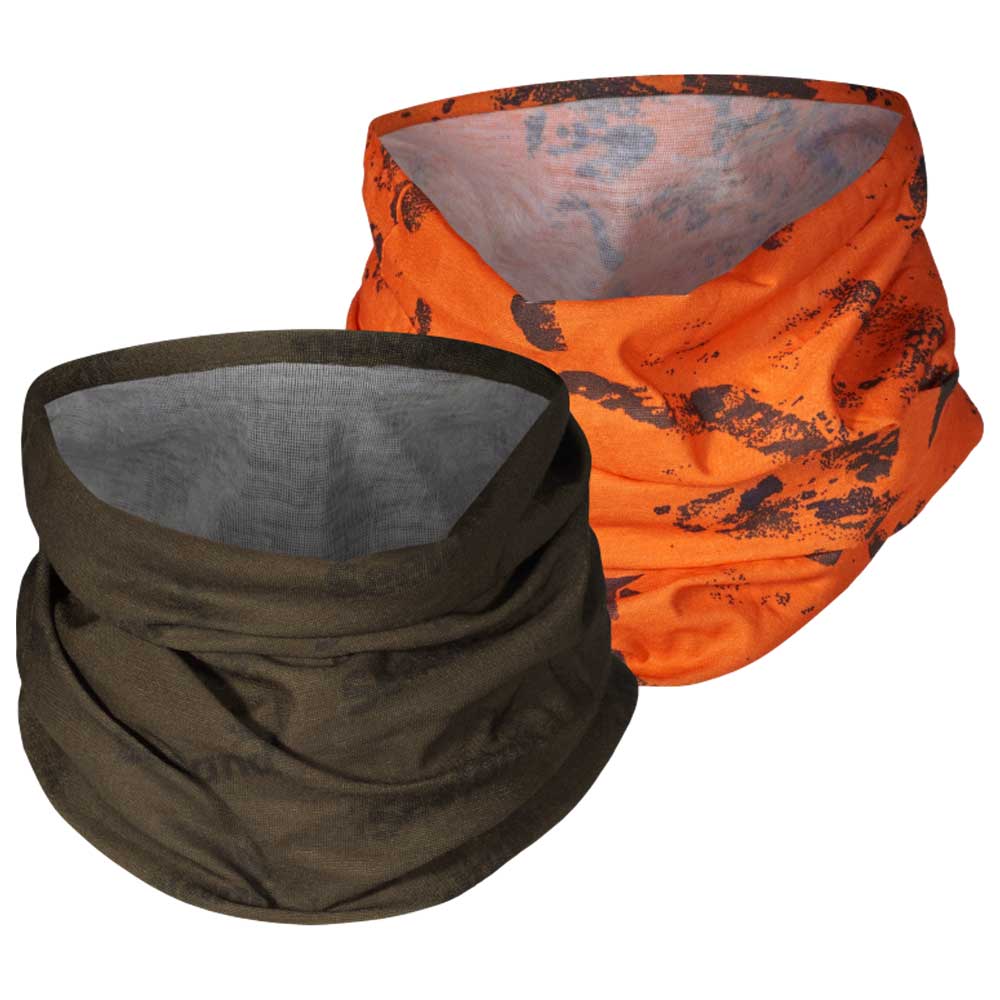 SEELAND Neck Gaiter - 2-Pack - Pine Green & InVis Orange Blaze Seeland