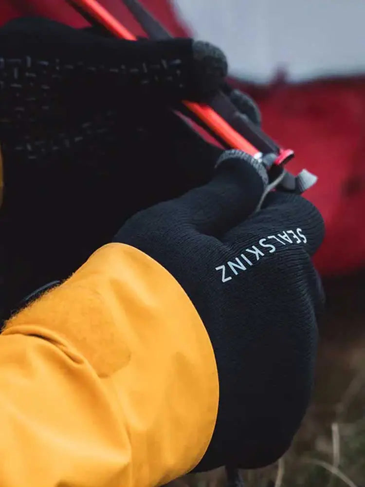 SEALSKINZ Gloves - Waterproof All Weather Ultra Grip Knitted Glove - Black