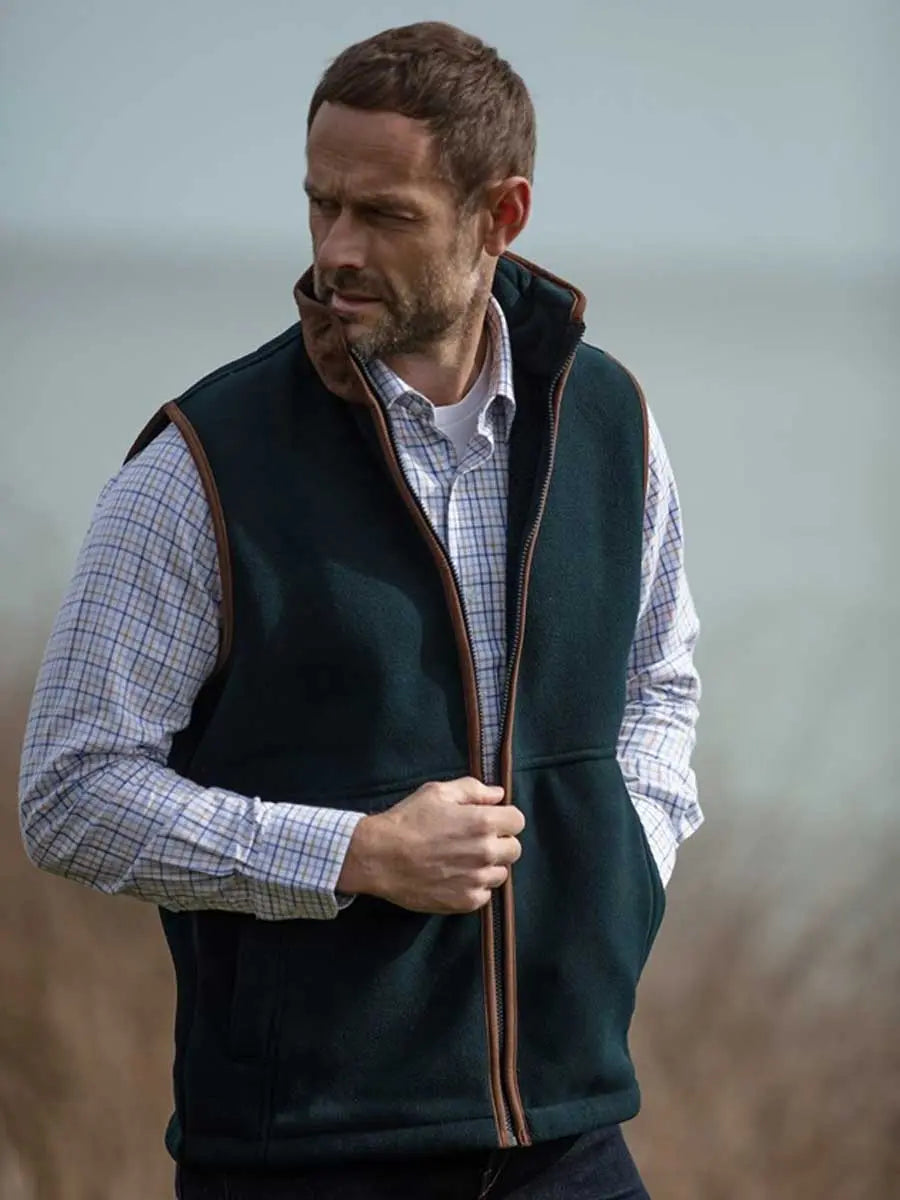 ALAN PAINE Gilet - Mens Aylsham Fleece - Dark Navy