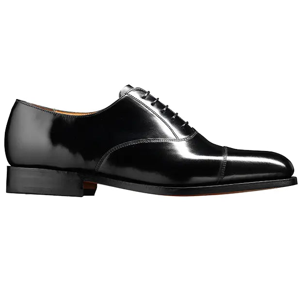 50% OFF BARKER Arnold Shoes - Mens Classic Oxford - Black Hi-Shine - Size: UK 14 Barker Shoes
