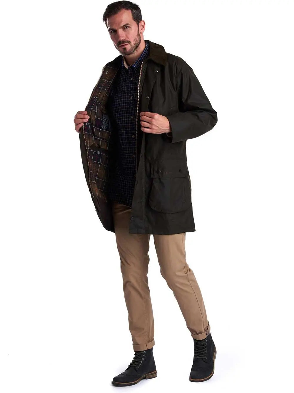 BARBOUR Wax Jacket - Mens Classic Beaufort 6oz - Olive