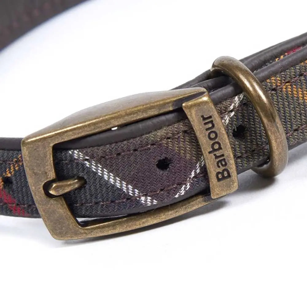 BARBOUR Dog Collar - Leather - Classic Tartan