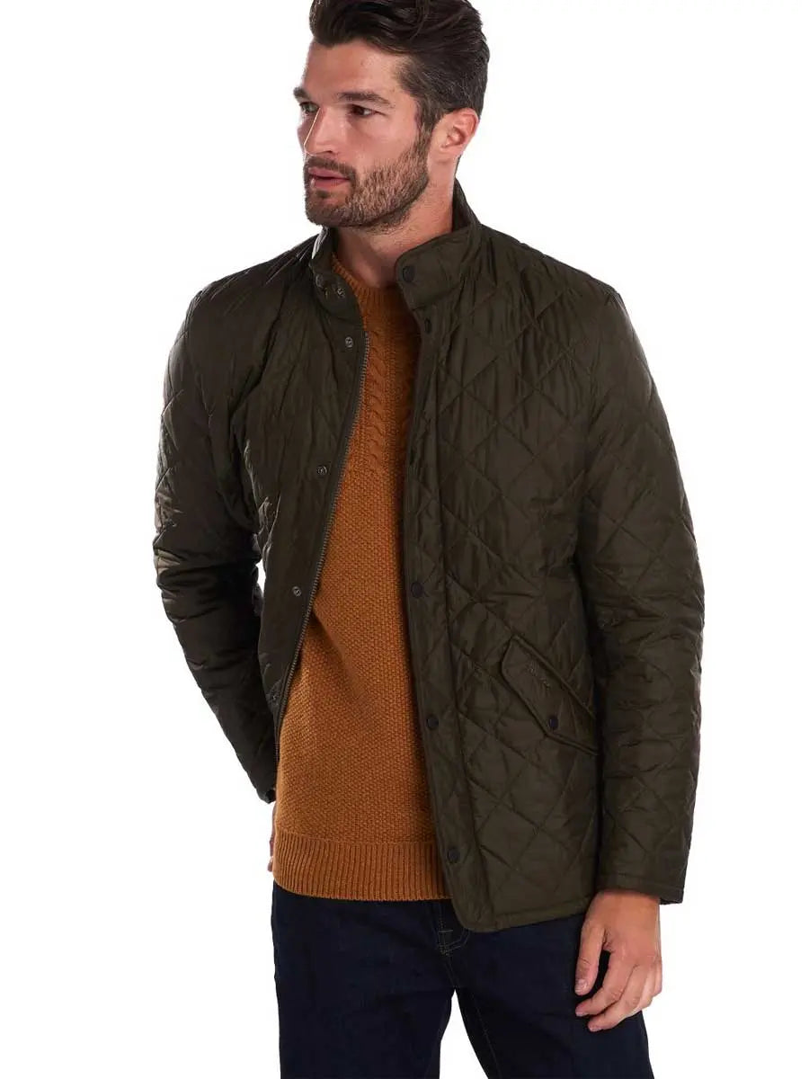 BARBOUR Jacket - Mens Chelsea Flyweight Quilted - Olive