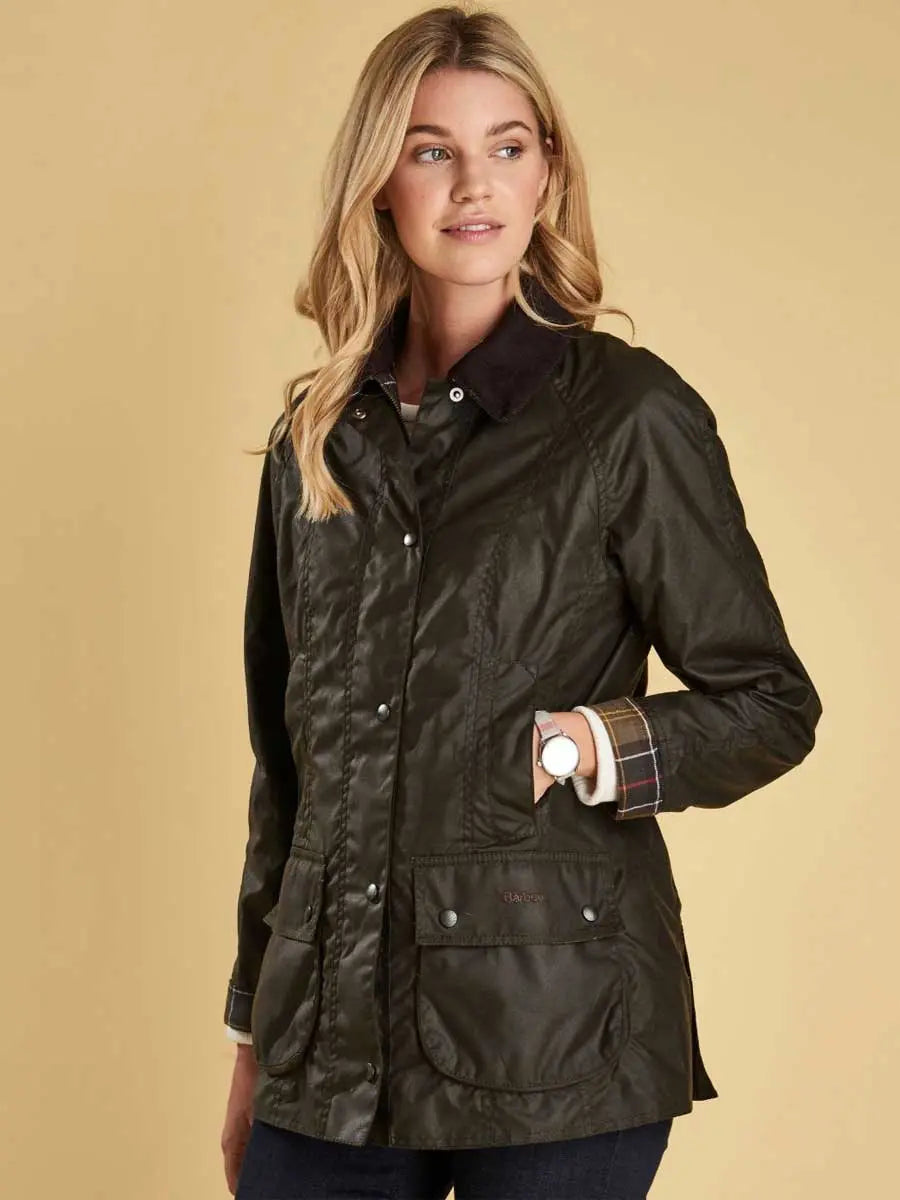 BARBOUR Wax Jacket - Ladies Classic Beadnell Sylkoil - Olive