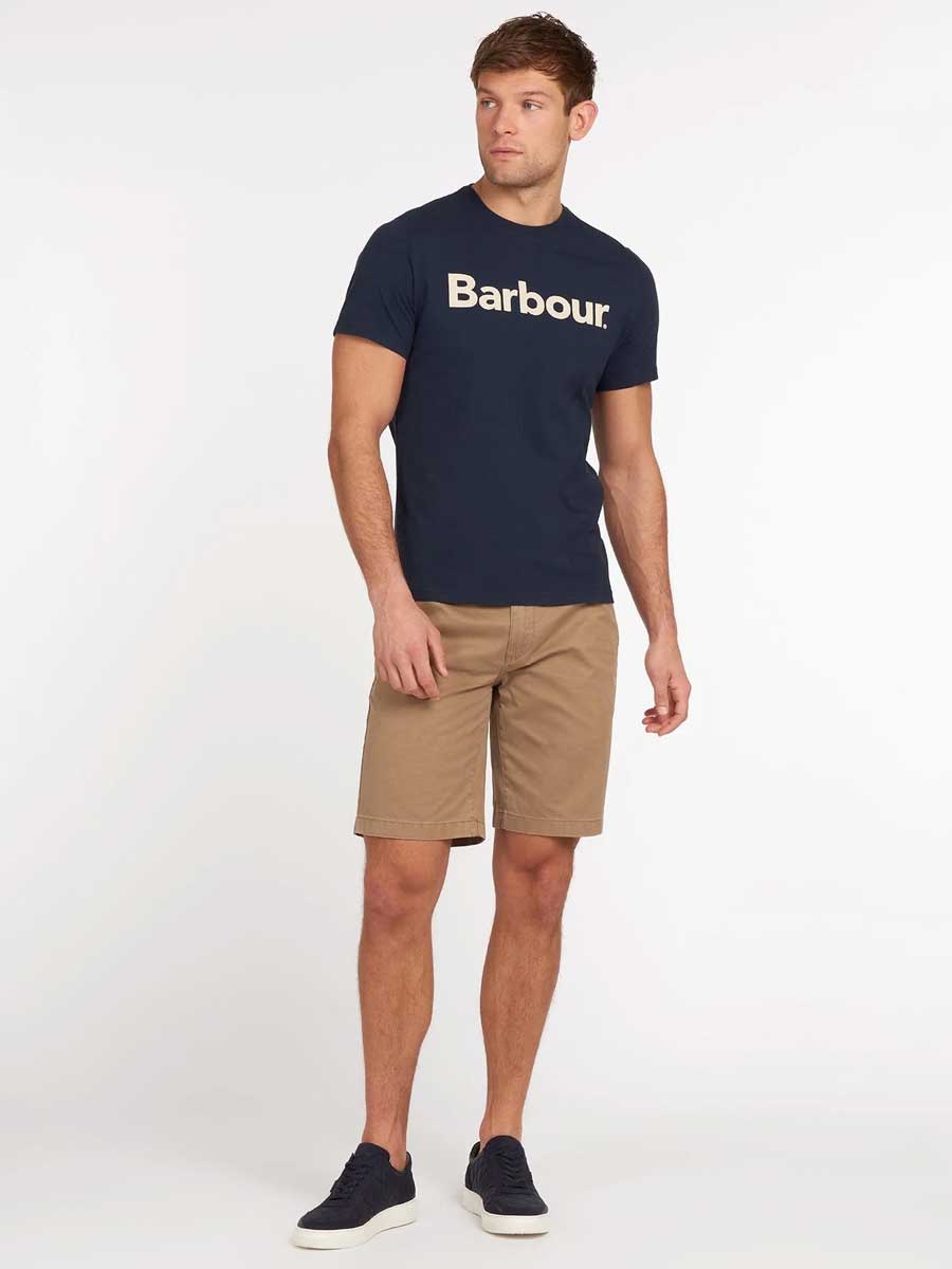 BARBOUR Logo T-Shirt - Mens Cotton Tee - New Navy