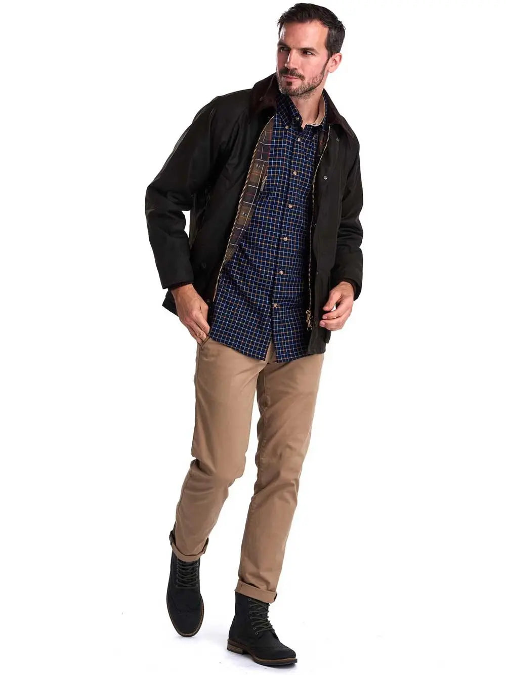 BARBOUR Wax Jacket - Mens Classic Bedale - Olive