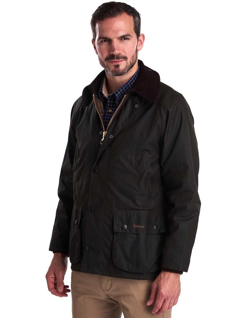 BARBOUR Wax Jacket - Mens Classic Bedale - Olive