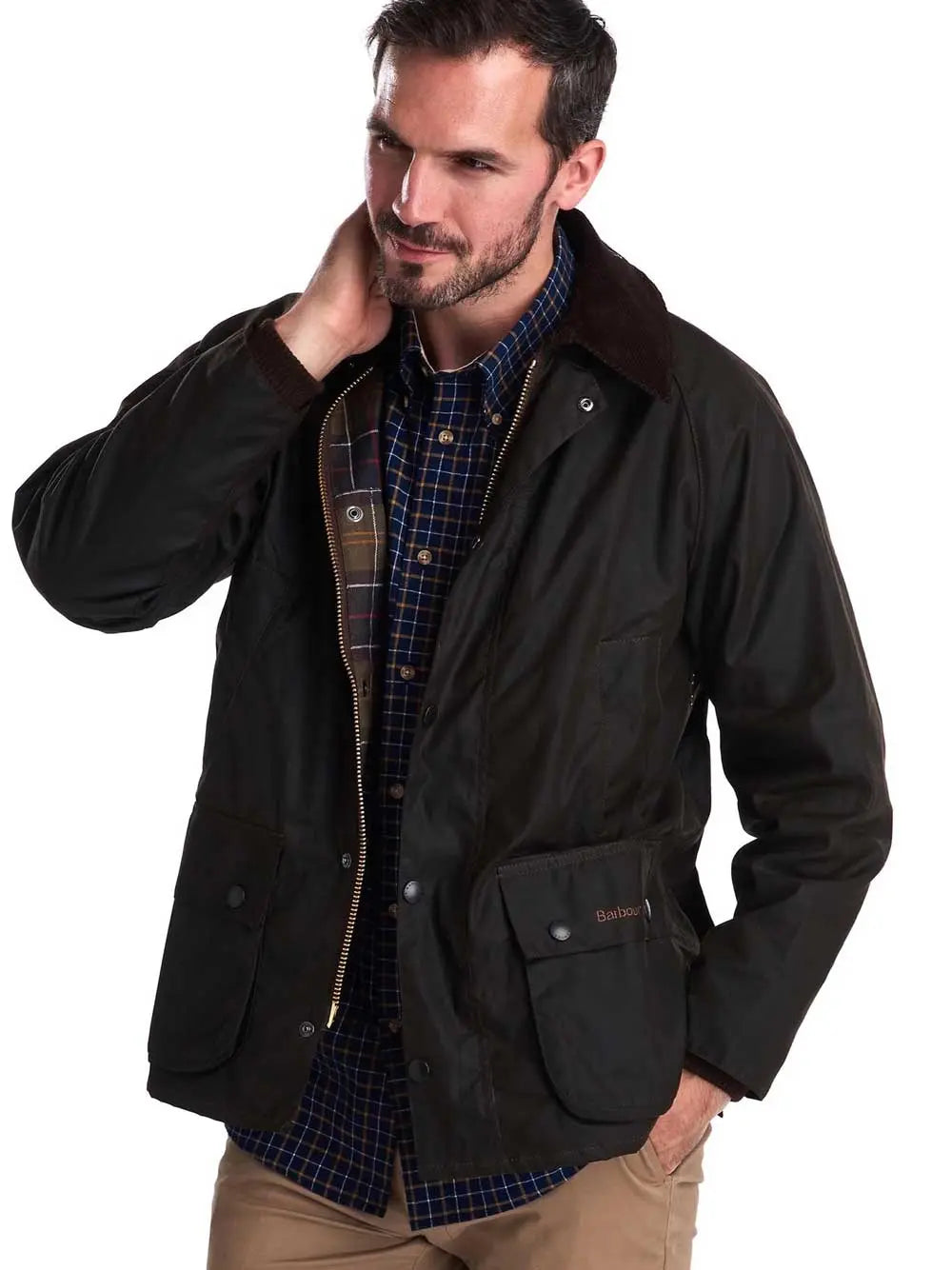 BARBOUR Wax Jacket - Mens Classic Bedale - Olive