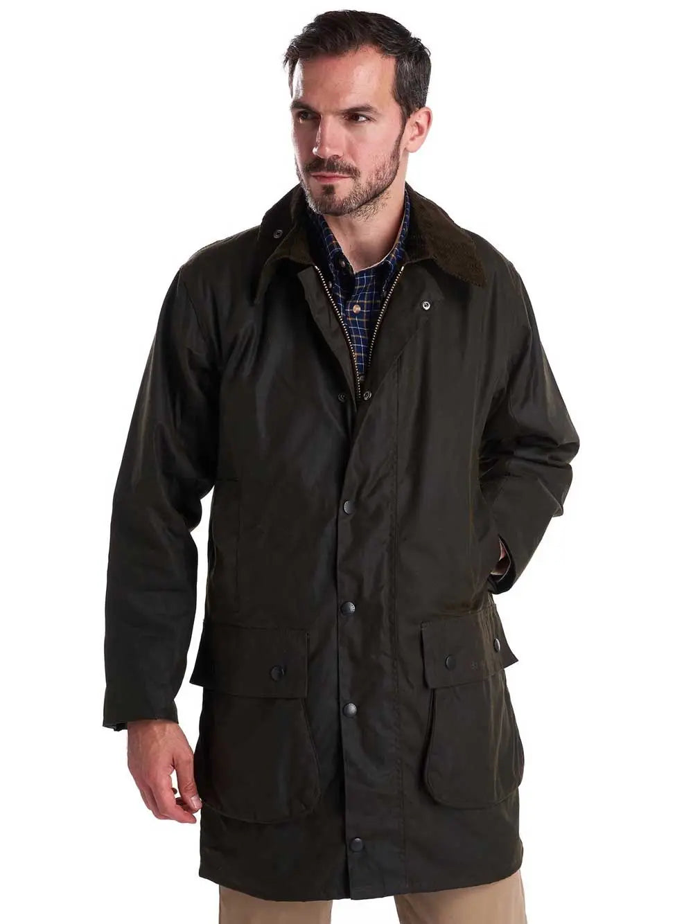 BARBOUR Wax Jacket - Mens Northumbria Classic 8oz Sylkoil - Olive