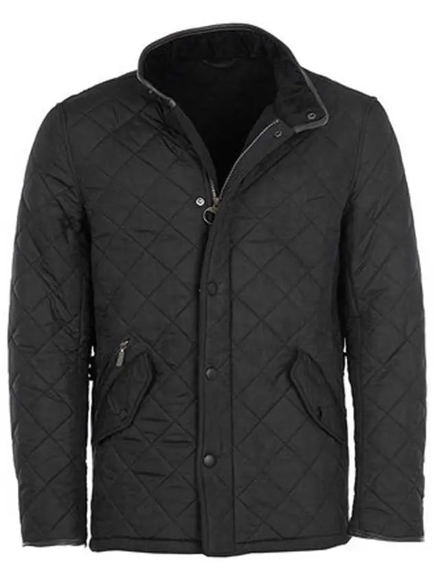 BARBOUR Powell Quilted Jacket with Fleece Lining - Mens - Black Barbour