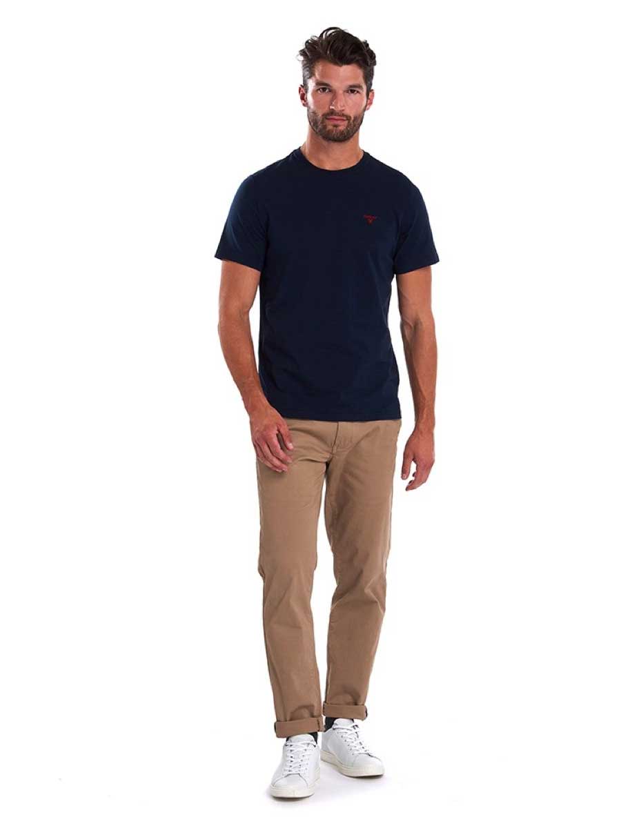 BARBOUR Sports T-Shirt - Mens Cotton Tee - Navy