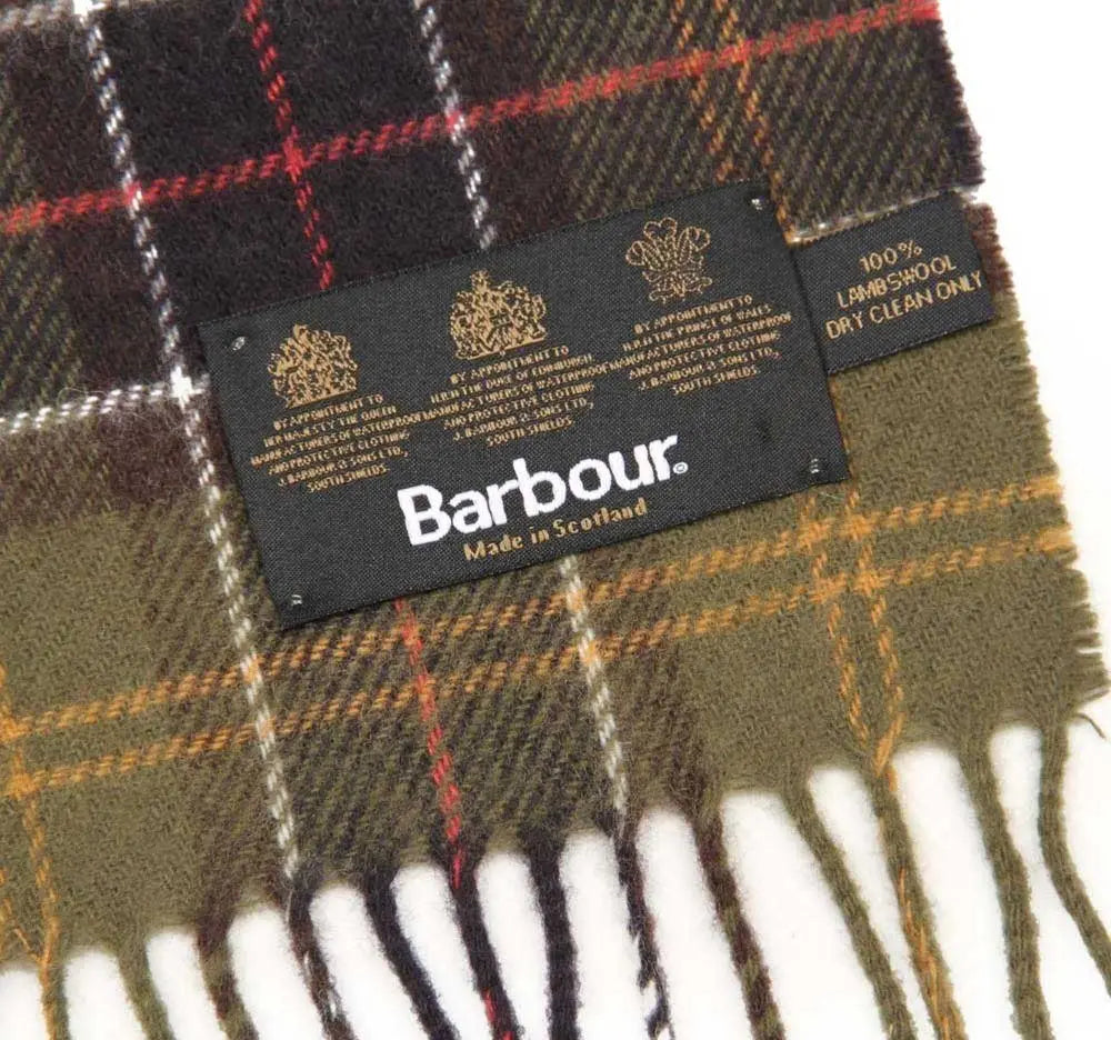 Barbour Tartan Lambswool Scarf - Classic Green