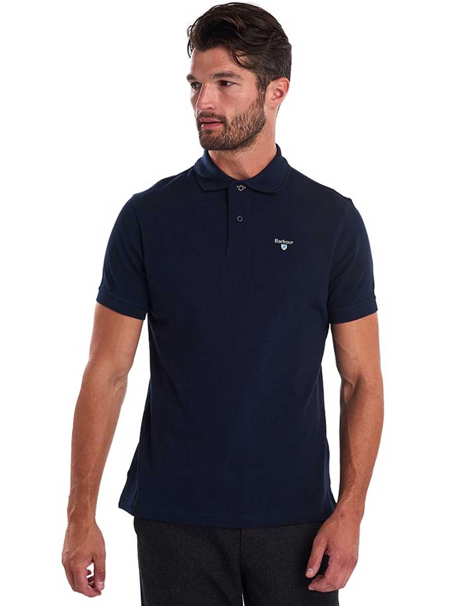 BARBOUR Tartan Polo Shirt Pique - Mens - New Navy