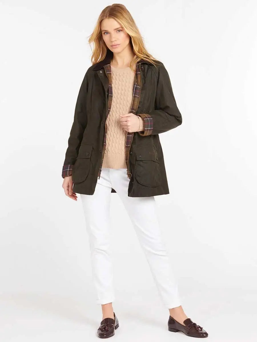BARBOUR Classic Beadnell Wax Jacket - Ladies Sylkoil - Olive