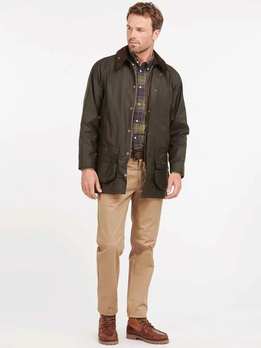 BARBOUR Classic Beaufort Wax Jacket - Mens - Olive Barbour