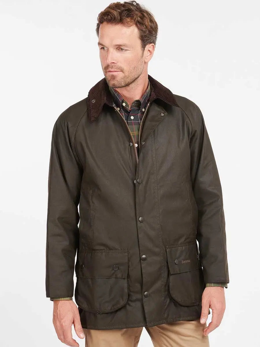 BARBOUR Classic Beaufort Wax Jacket - Mens - Olive Barbour