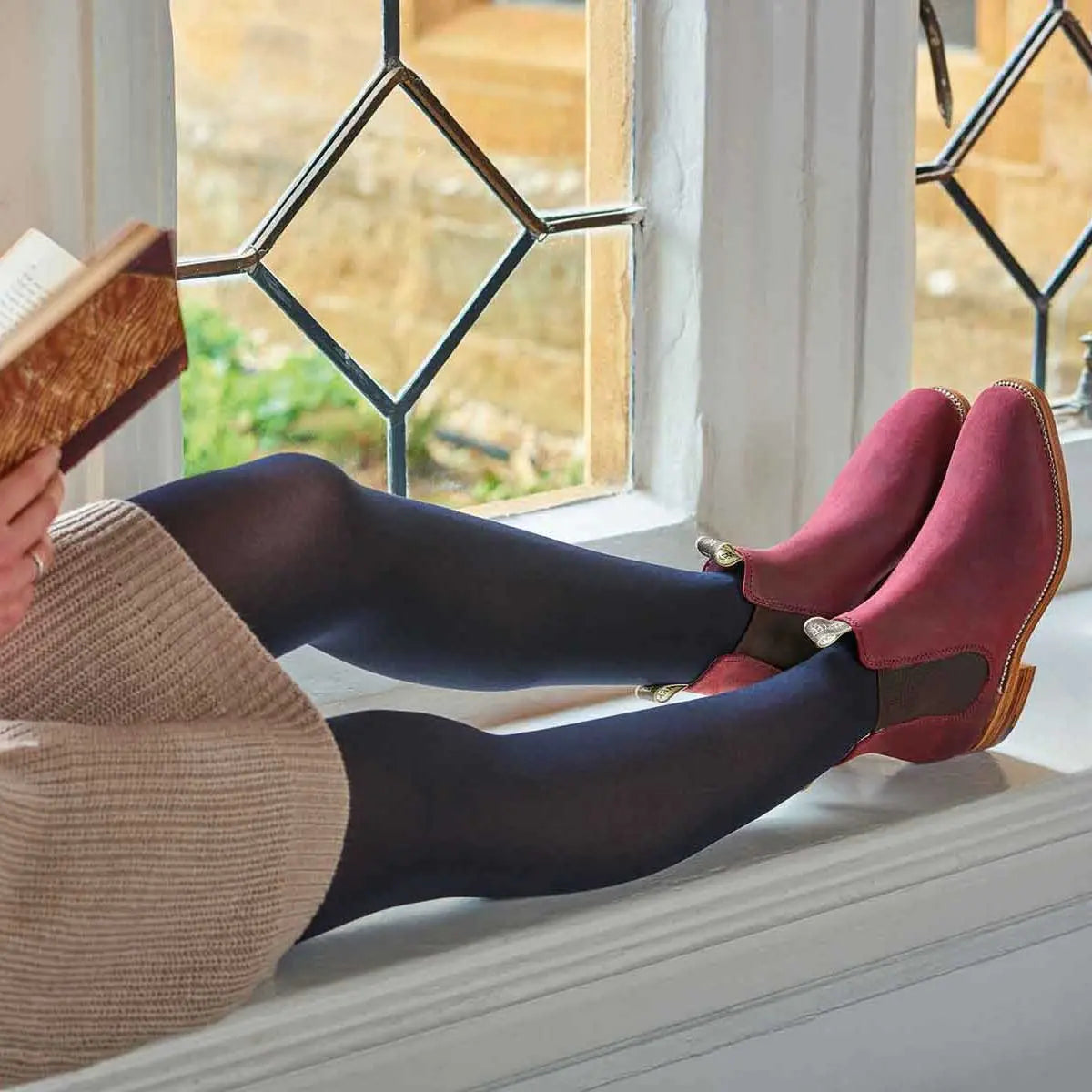 Barker Gina Ladies Chelsea Boots - Plum Waxy Suede