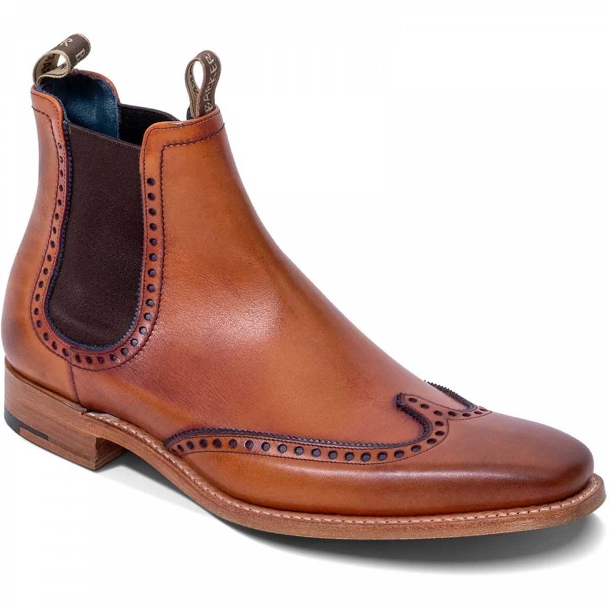 BARKER Moreton Chelsea Boots - Mens - Antique Rosewood / Navy Barker Shoes