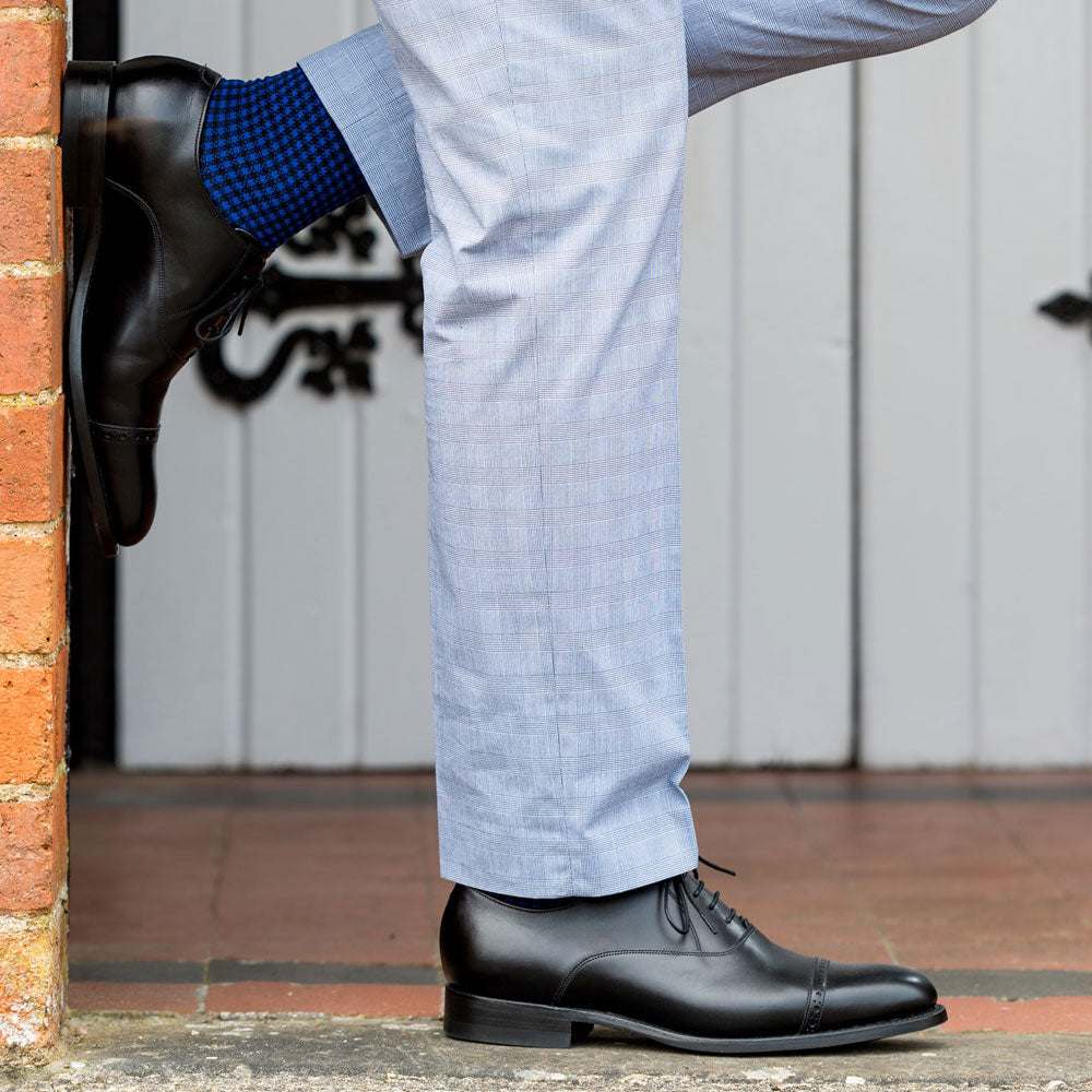 BARKER Burford Shoes - Mens Oxford Dainite Sole - Black Calf Barker Shoes