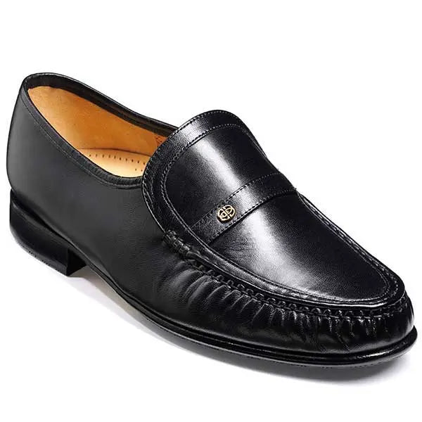 Barker Shoes - Jefferson Black Kid Leather - Moccasin