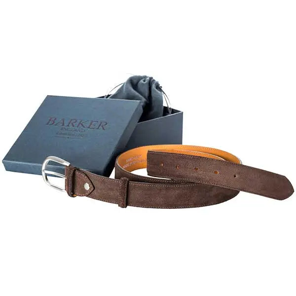 Barker Plain Belt - Brown Suede - One size